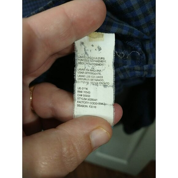 Van Huesen Blue Grey Checkered Long Sleeve Flex Slim Shirt. Size XXL - Picture 9 of 12